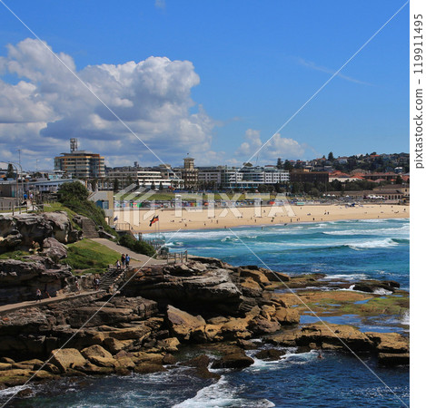Famous Bondi Beach popular suf spot in Sydney, 119911495