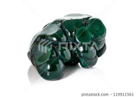 Malachite macro mineral stone on a white background 119911561