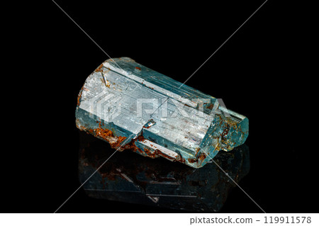 macro mineral stone aquamarine on a black background 119911578