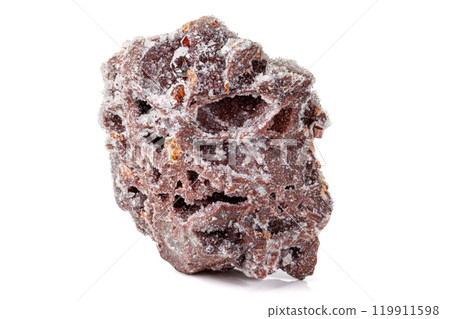 Macro stone mineral quartz Sphalerite on a white background 119911598