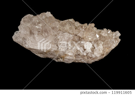 macro stone mineral Quartz on a black background 119911605