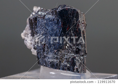 macro mineral Acanthite stone on a black background macro mineral Acanthite stone on a black background 119911670