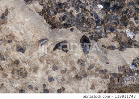 Macro stone Aegirine in charoite on white background 119911748
