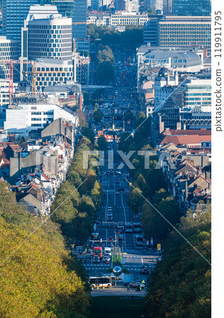 High angle panorama over the Brussels skyline and the Avenue Leoplod II in Brussels Capital Region, Belgium, OCT 24, 2024 High angle panorama over the Brussels skyline and the Avenue Leoplod II in Brussels Capital Region, Belgium, OCT 24, 2024 119911795