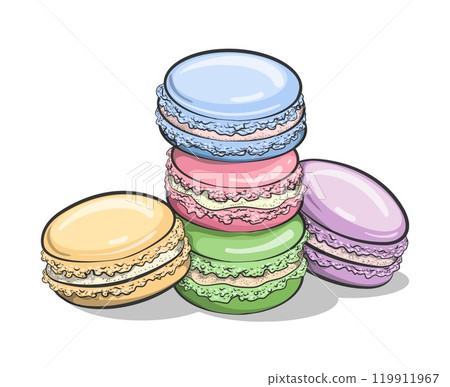 Stack of sweet macarons 119911967