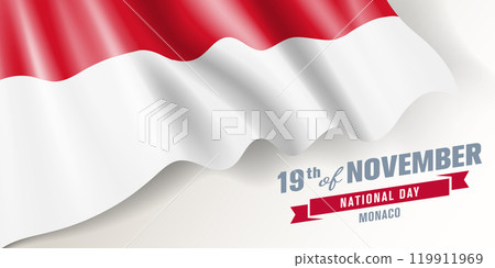 Monaco national day vector banner, greeting card Monaco national day vector banner, greeting card 119911969