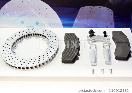 Spare parts brake disc and brake pad for car in store Spare parts brake disc and brake pad for car in store 119912381