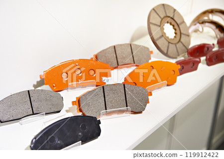 Brake pads on counter parts store for car Brake pads on counter parts store for car 119912422
