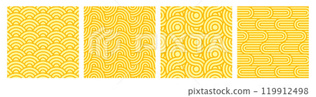 Vector poster set of yellow ramen noodles pattern backgrounds 119912498