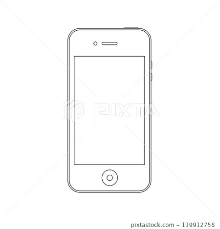 smartphone outline icon on the white background. mobile phone symbol 119912758