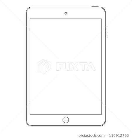 tablet outline icon symbol on the white background. line simbol pad tablet outline icon symbol on the white background. line simbol pad 119912763