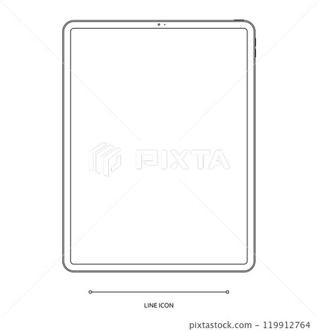 tablet outline icon on white background. vector illustration 119912764