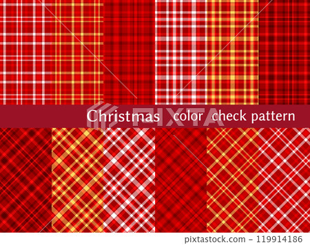 Christmas color check pattern set 119914186
