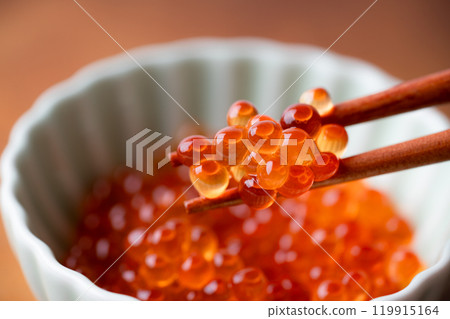 醬油醃鮭魚子特寫 醬油醃鮭魚子特寫 119915164