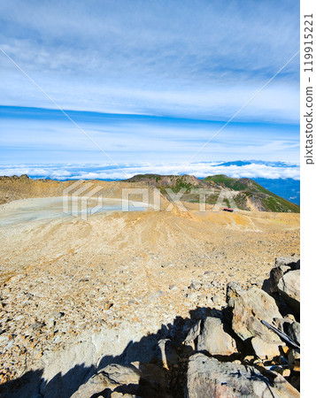Climbing Mt. Ontake in autumn: View from Kengamine towards Ichinoike and Ninoike Climbing Mt. Ontake in autumn: View from Kengamine towards Ichinoike and Ninoike 119915221