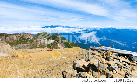 Climbing Mt. Ontake in autumn: View from Kengamine towards Ninoike 119915233