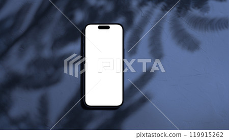 A smartphone placed in a space shaded by a potted plant A smartphone placed in a space shaded by a potted plant 119915262
