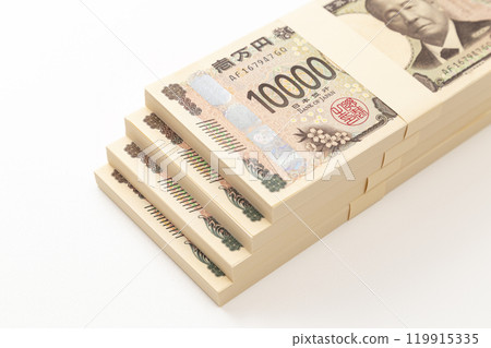 白色背景上的 400 萬日元 119915335