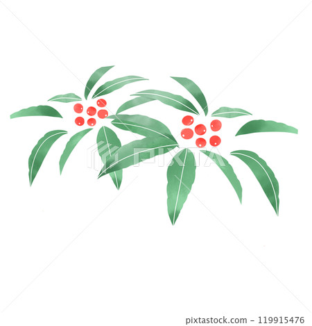 Watercolor style simple illustration of a Manryo Watercolor style simple illustration of a Manryo 119915476