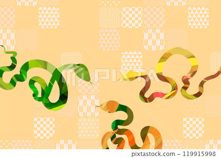蛇新年賀卡生肖背景 蛇新年賀卡生肖背景 119915998