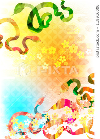 Snake New Year's card zodiac background 119916006