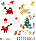 聖誕老人和馴鹿等聖誕節的可愛插圖集 119916014