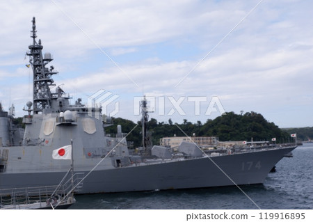 Bow of the escort ship Kirishima 119916895