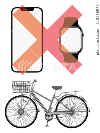 Smartphone and bicycle Smartphone and bicycle 119916976