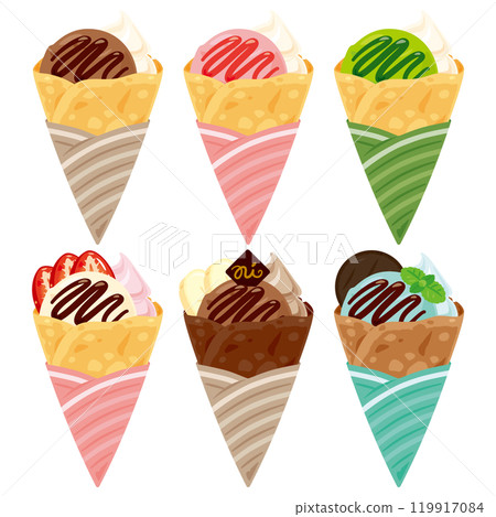 Ice cream crepe set wrapped in paper 119917084