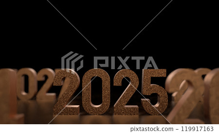 The Gold 2025 number for new year or celebration concept 3d rendering. The Gold 2025 number for new year or celebration concept 3d rendering. 119917163