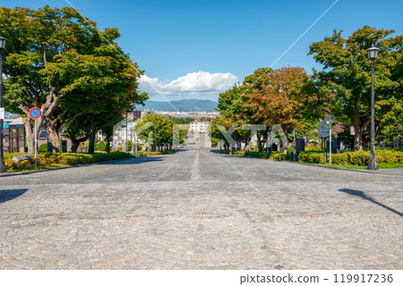 [Motoizaka, Hakodate, Hokkaido] This name comes from the fact that a milepost was erected here during the Meiji period, marking the base point for measuring distances. 119917236