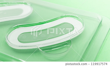 Microneedle Needle patch Green background 119917574