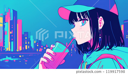 動漫風格女孩彈吉他AI 動漫風格女孩彈吉他AI 119917598