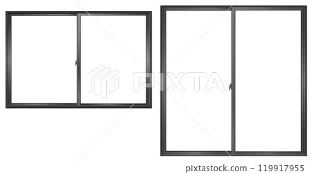 Black sliding windows, set of two 119917955