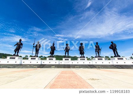 Rajabhakdi Park Thai Kings monument travel location at Hua-Hin, Thailand. 119918183