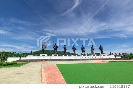 Rajabhakdi Park Thai Kings monument travel location at Hua-Hin, Thailand. 119918187