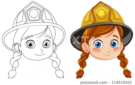 Firefighter Girl Illustration Firefighter Girl Illustration 119918505
