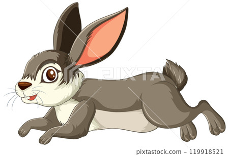 Playful Rabbit Under New Moon 119918521
