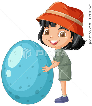 Child with Dinosaur Egg Child with Dinosaur Egg 119918525