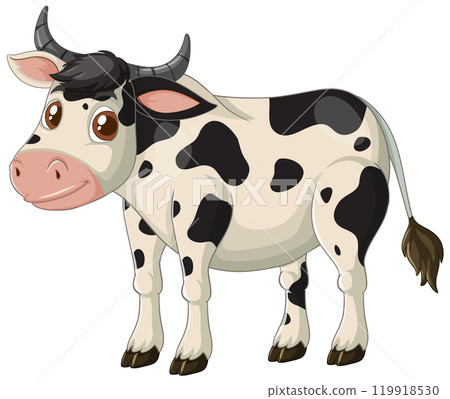Cute Cartoon Cow Illustration 119918530