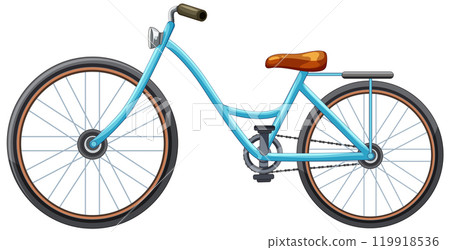 Blue Bicycle with Brown Seat Blue Bicycle with Brown Seat 119918536