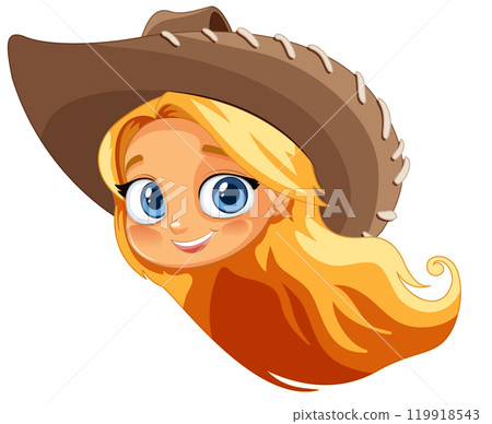 Smiling Girl with Cowboy Hat Smiling Girl with Cowboy Hat 119918543