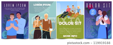 Set of Suicide Prevention Day Posters in Flat Style. Set of Suicide Prevention Day Posters in Flat Style. 119919188
