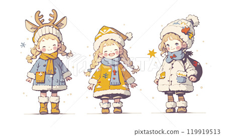 Little children looking forward to Christmas Little children looking forward to Christmas 119919513