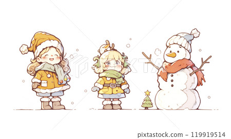 Little children looking forward to Christmas Little children looking forward to Christmas 119919514