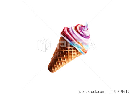 ice cream cone isolated on the middle on isolate transparency background, PNG ice cream cone isolated on the middle on isolate transparency background, PNG 119919612