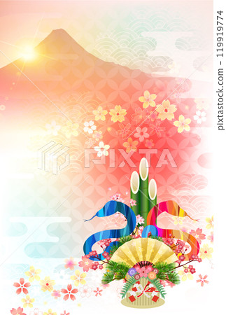 Snake New Year's card zodiac background 119919774