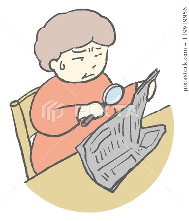 Concerns about retirement: Presbyopia makes it difficult to read the newspaper 119919956