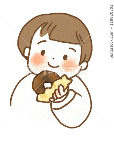 Girls eating donuts 119920803