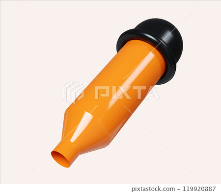 Vibrant Orange Highlighter Pen Design 3D Render. Vibrant Orange Highlighter Pen Design 3D Render. 119920887